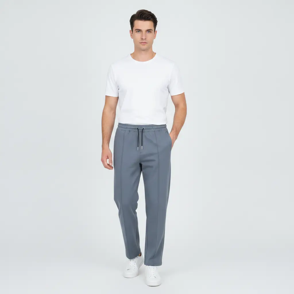 AI Generated Men Grey Terry Trouser Studio Shot