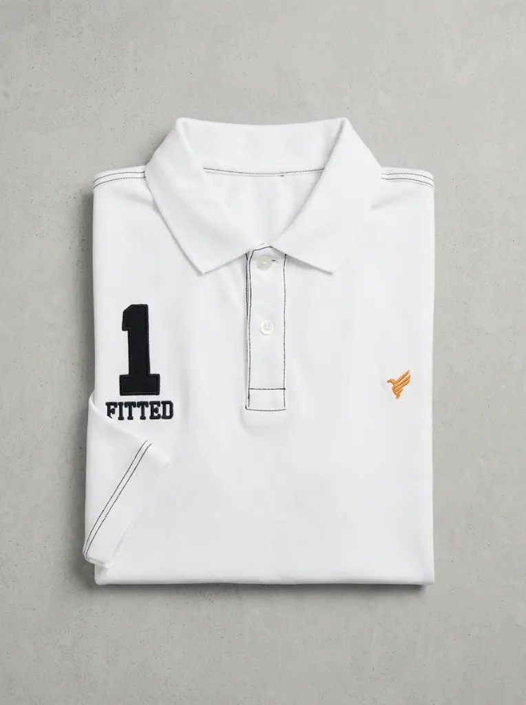 AI Generated ELO Men White Polo Brand Flat Lay