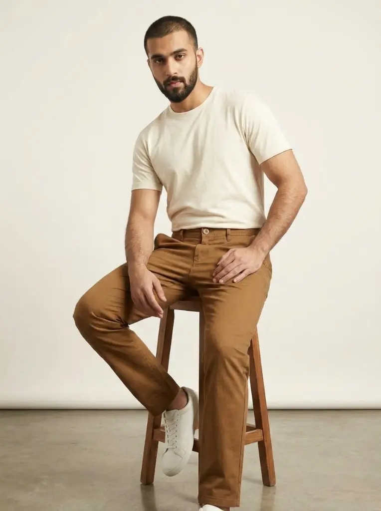 AI Generated Carom Brown Pant - Consistent Model Pose