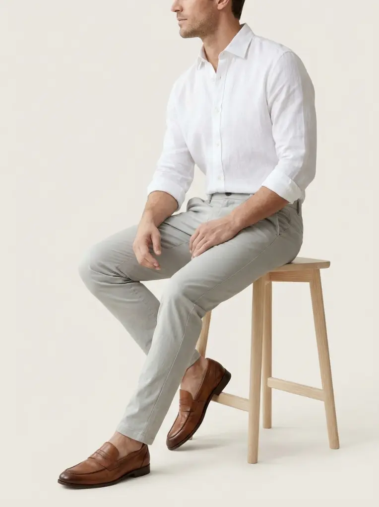 AI Generated Alternative Studio Pose: Carom LightGrey Pant