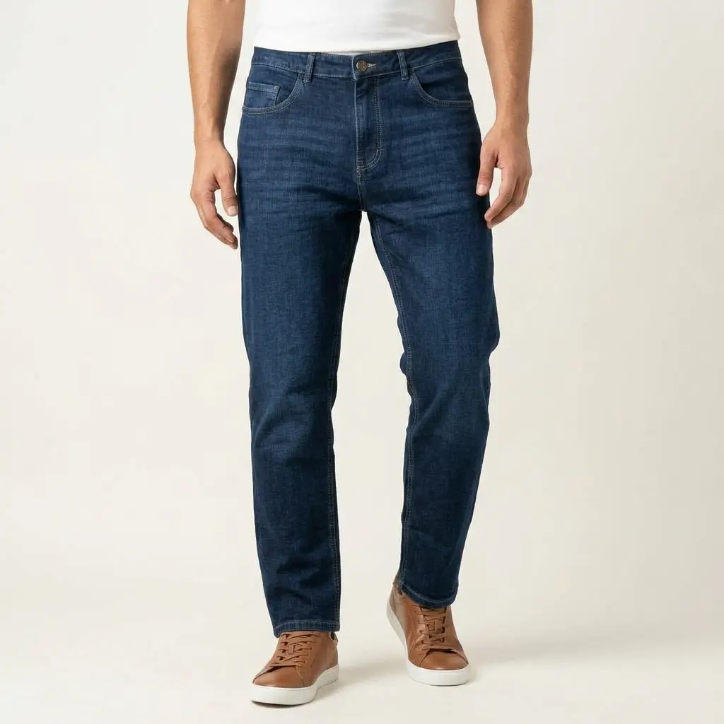 AI Generated Carom Men Blue Jeans - Model Lifestyle Shot