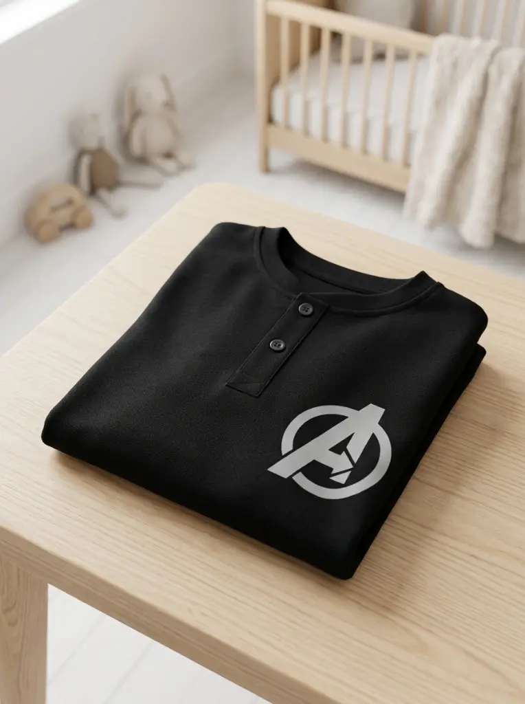 AI Generated RollOver Boys Avengure Black Fullsleeve Shirt Lifestyle Image