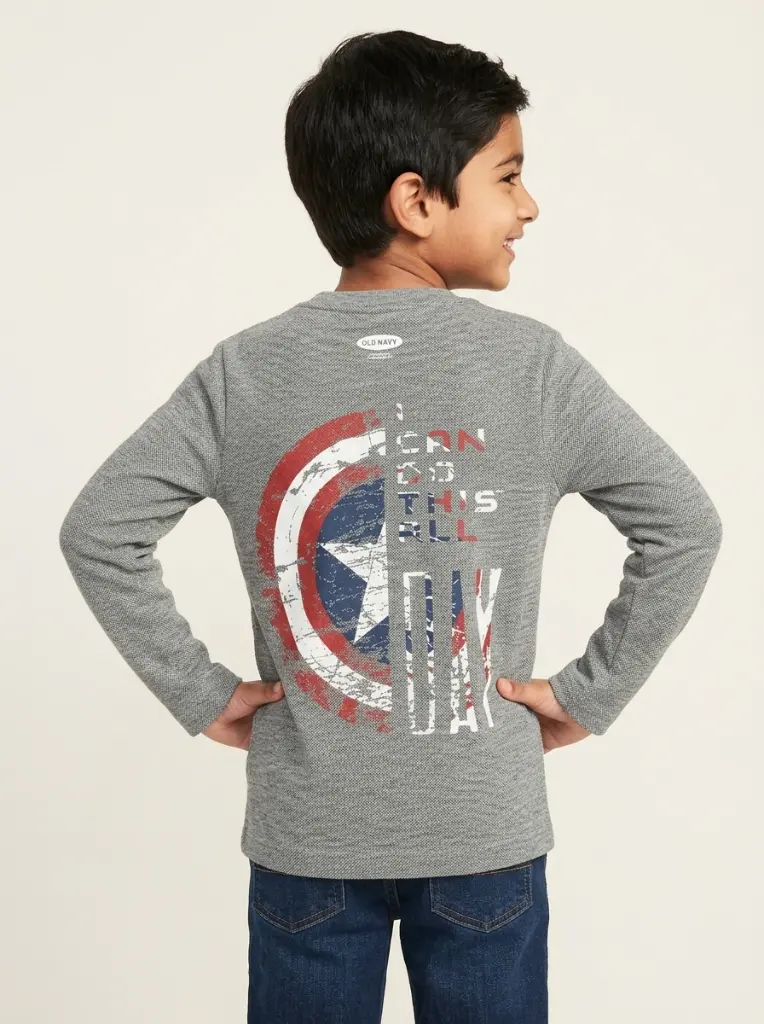 AI Generated RollOver Boys Avengers Grey Shirt - Pakistani Child Studio Shot