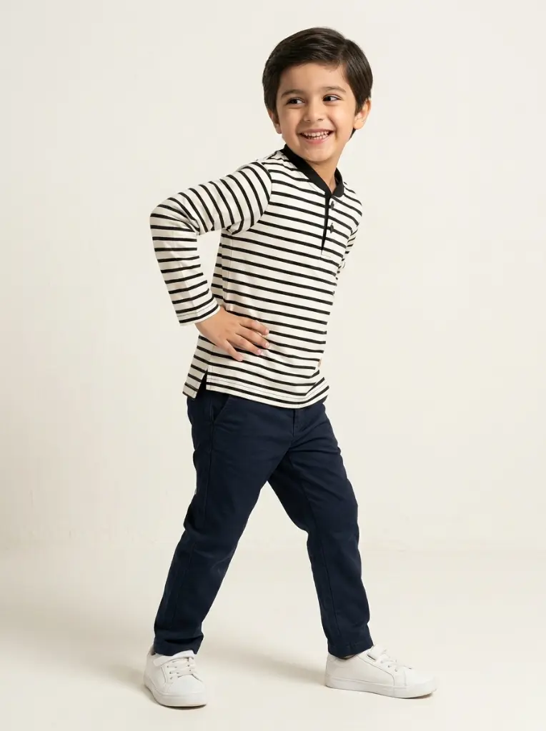 AI Generated RollOver Boys Henly Lining Shirt - Dynamic Pose