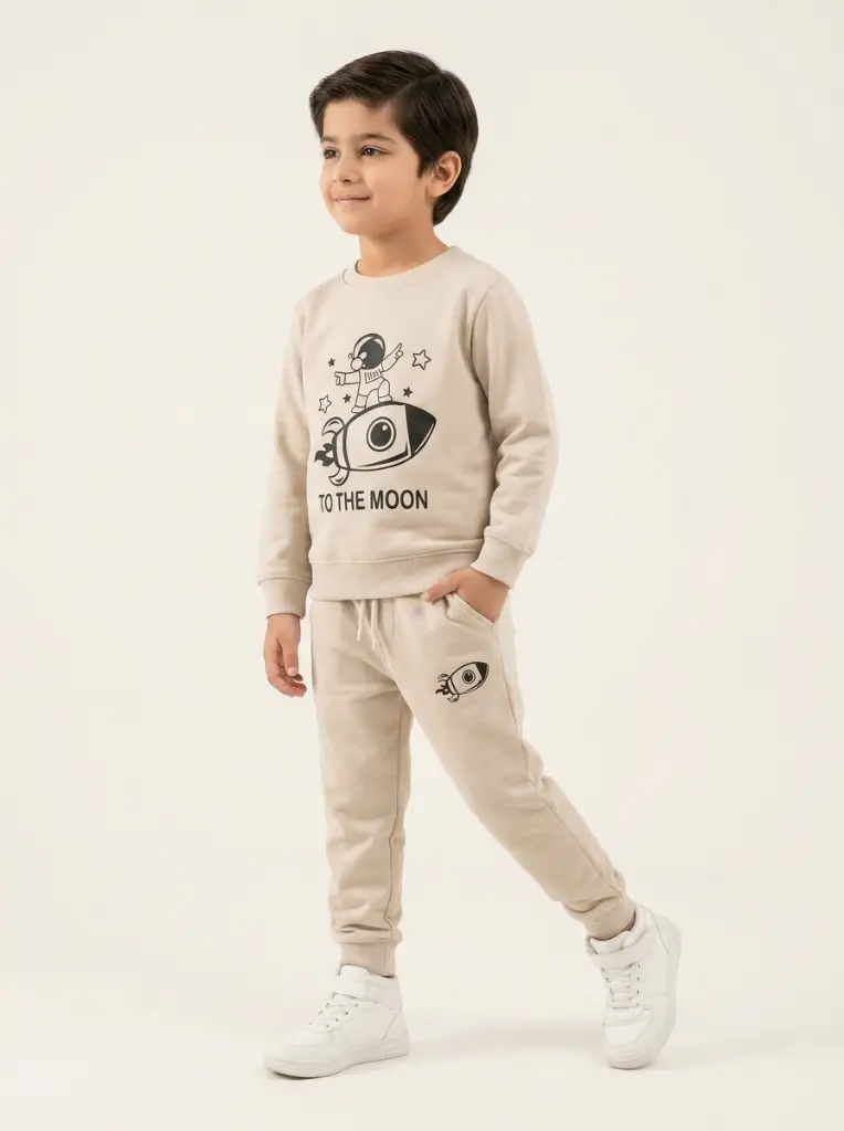 AI Generated Minnie Tinnie Boys Moon Co-Ord Set - Stylish Model Pose