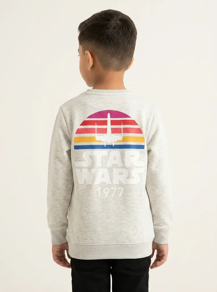 AI Generated Minnie Tinnie Boys Starwar Co-Ord Set - Back Design on Model