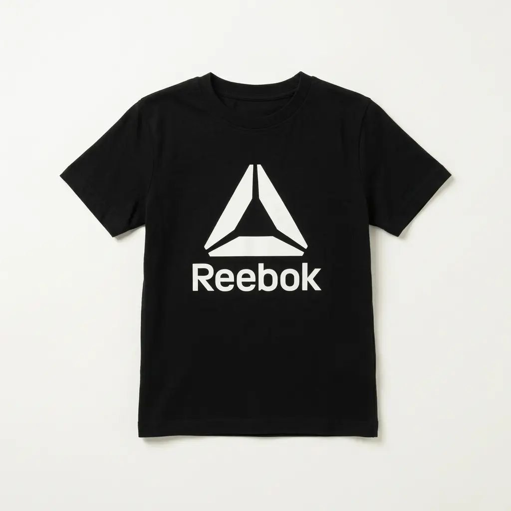AI Generated Reebok Black T-Shirt Flat Lay