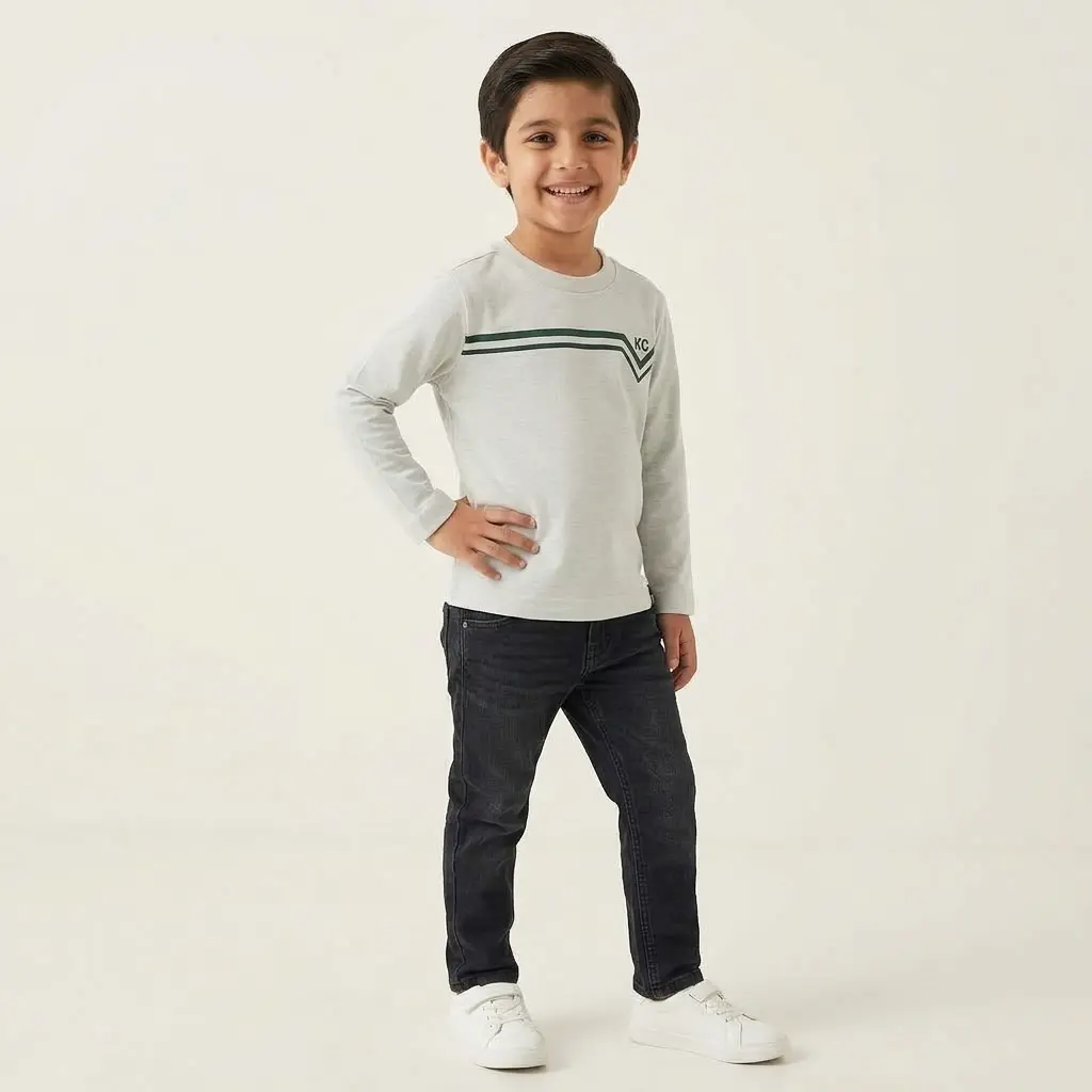 AI Generated ELO KC Gray T-Shirt on Model - Alternative Pose