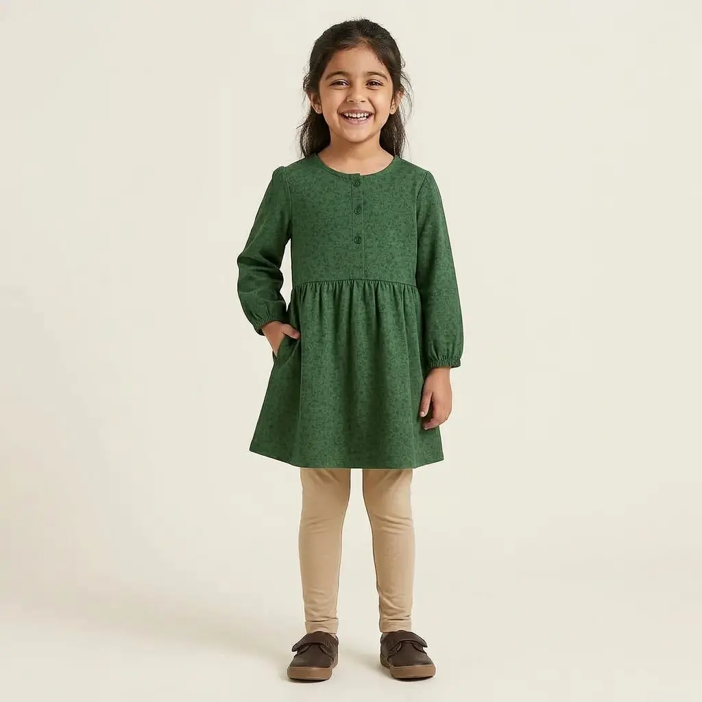 AI Generated PepperLand Dark Green Top on Model
