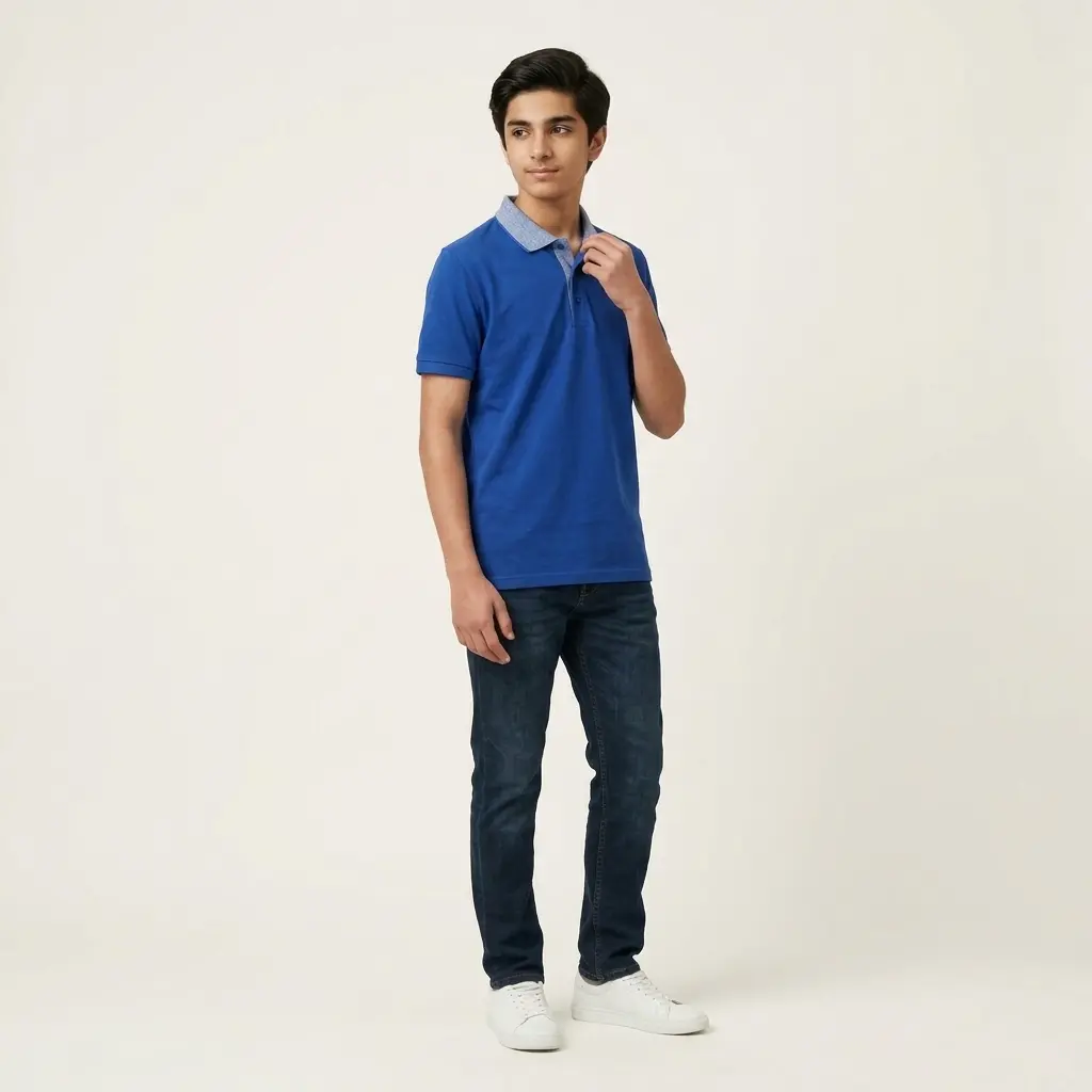 AI Generated PayPerWear Blue Polo Alternative Pose