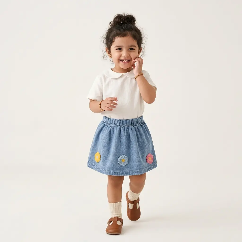 AI Generated Bacha Party Flower Skirt on 3yr old Pakistani Model