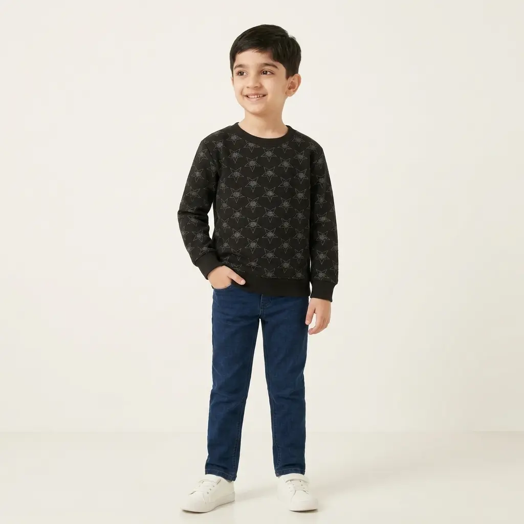 AI Generated Minne Minors Star Sweatshirt - Alternative Studio Pose