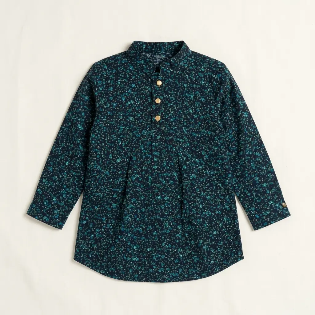 AI Generated Imported Cotray Printed NB Top - Flat Lay