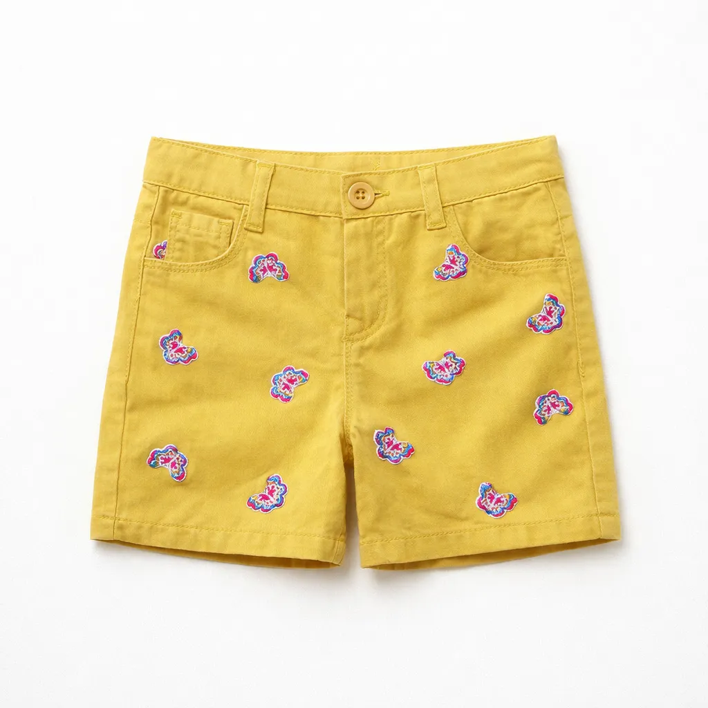 Rollover Girls Mustard EMB Shorts (6-12M)