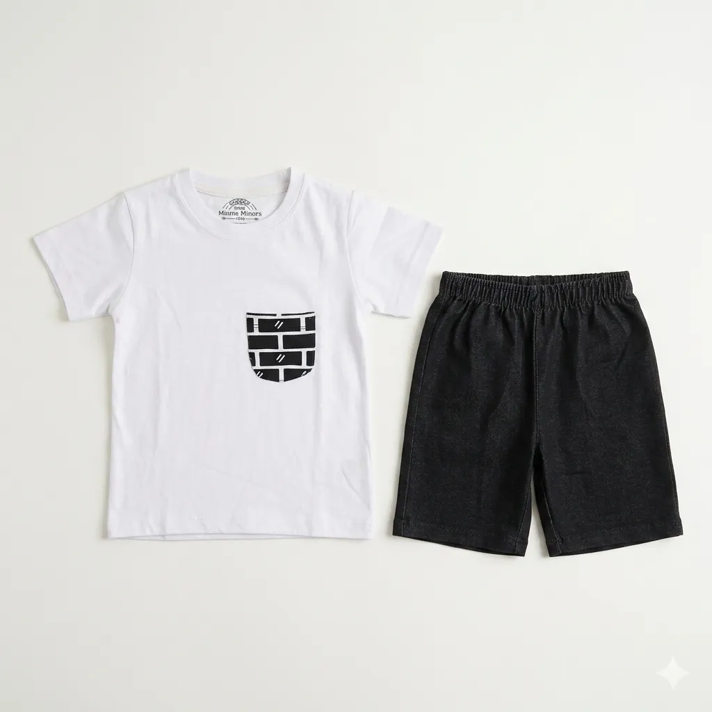 Minnie Minors WhiteBlack Co-ord Sets