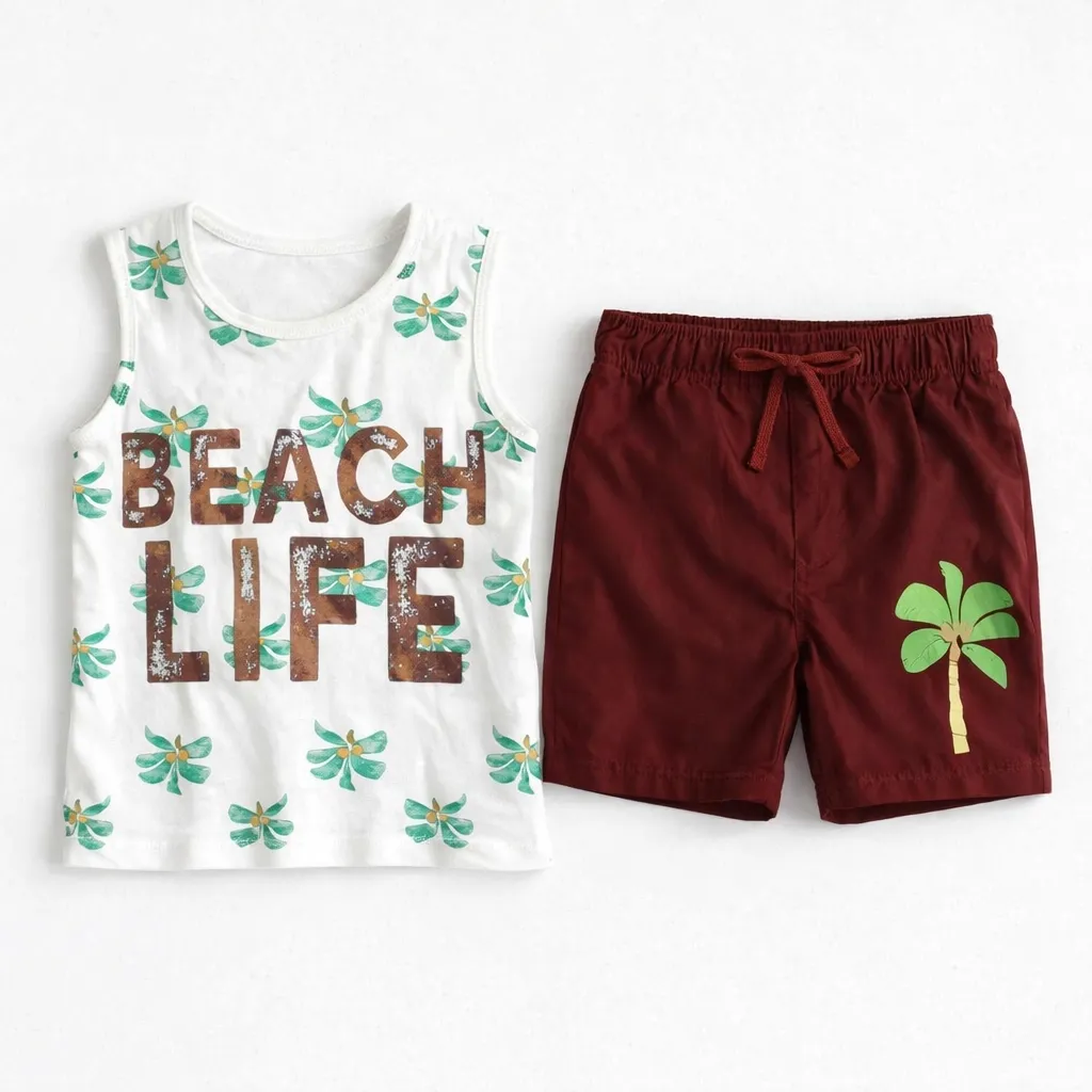Minnie Tinnie Boys Beach Co-Ord Set (1-2Y)