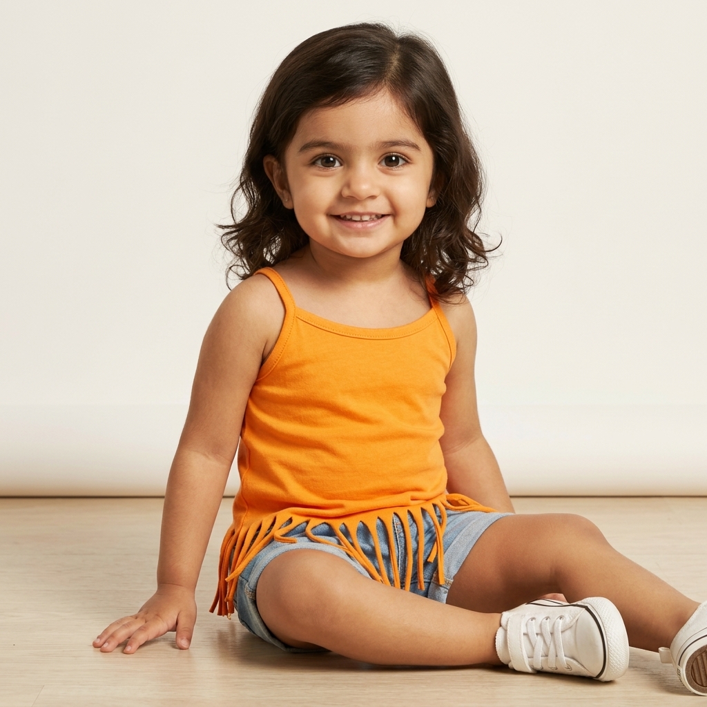 Rollover Girls Orange Tank Top (6-12M)