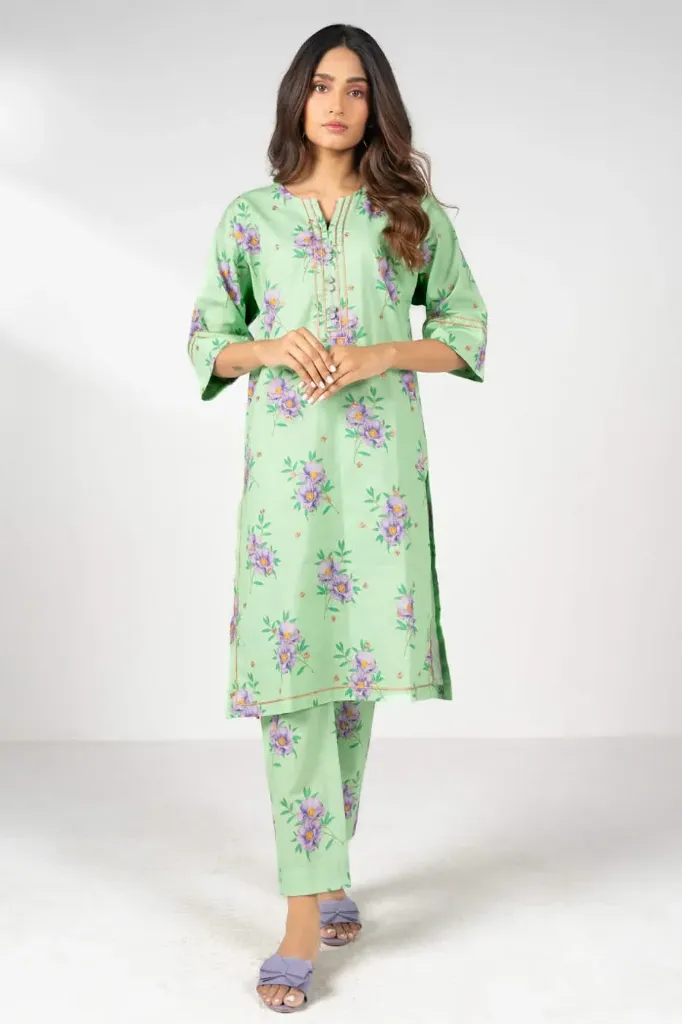 Alkaram Green Irish Embroidered