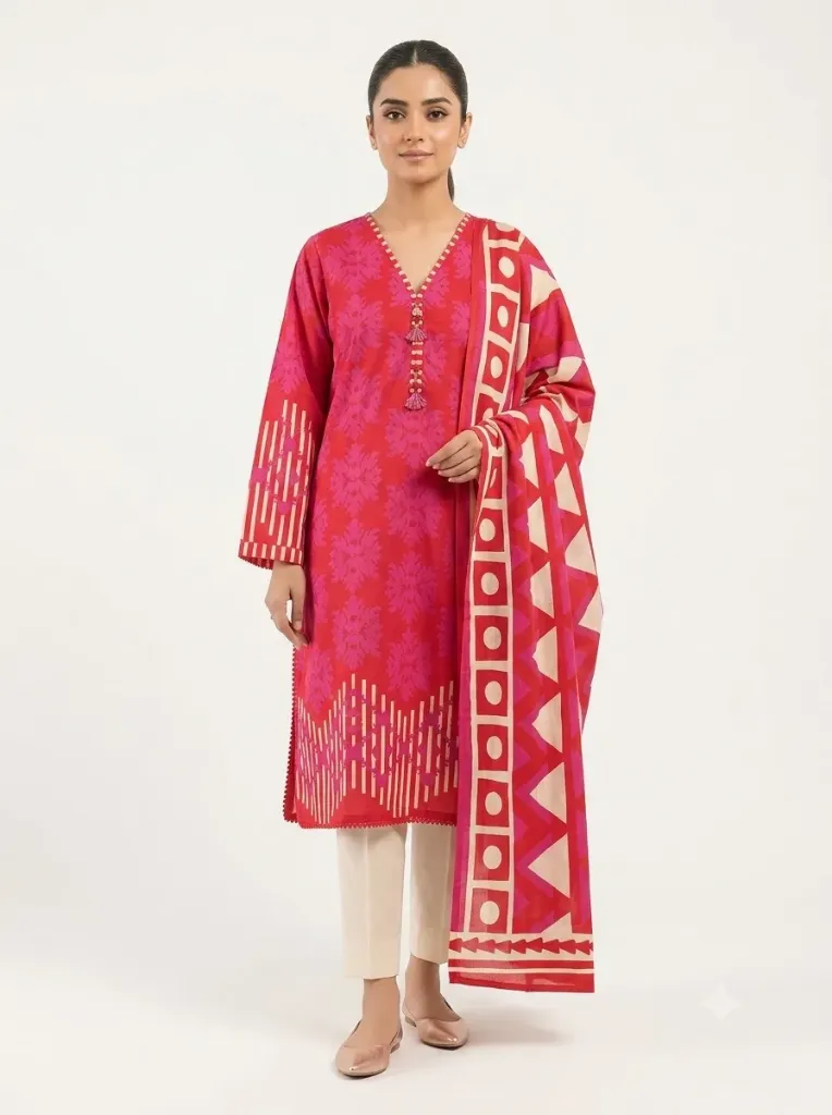 Alkaram Shoking Pink 2pc