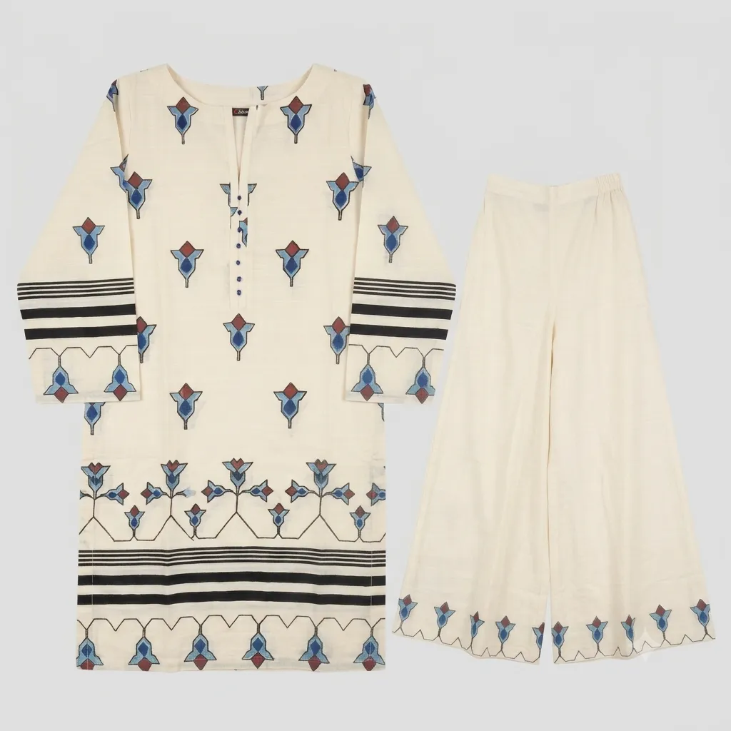 Alkaram Cream Printed 2PC