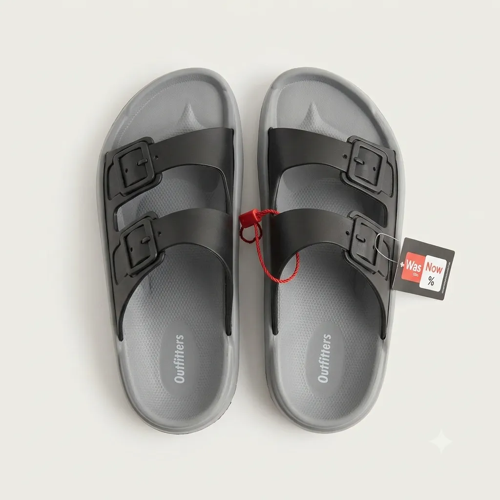 Outfitter Boys Grey Black Chappal (32)