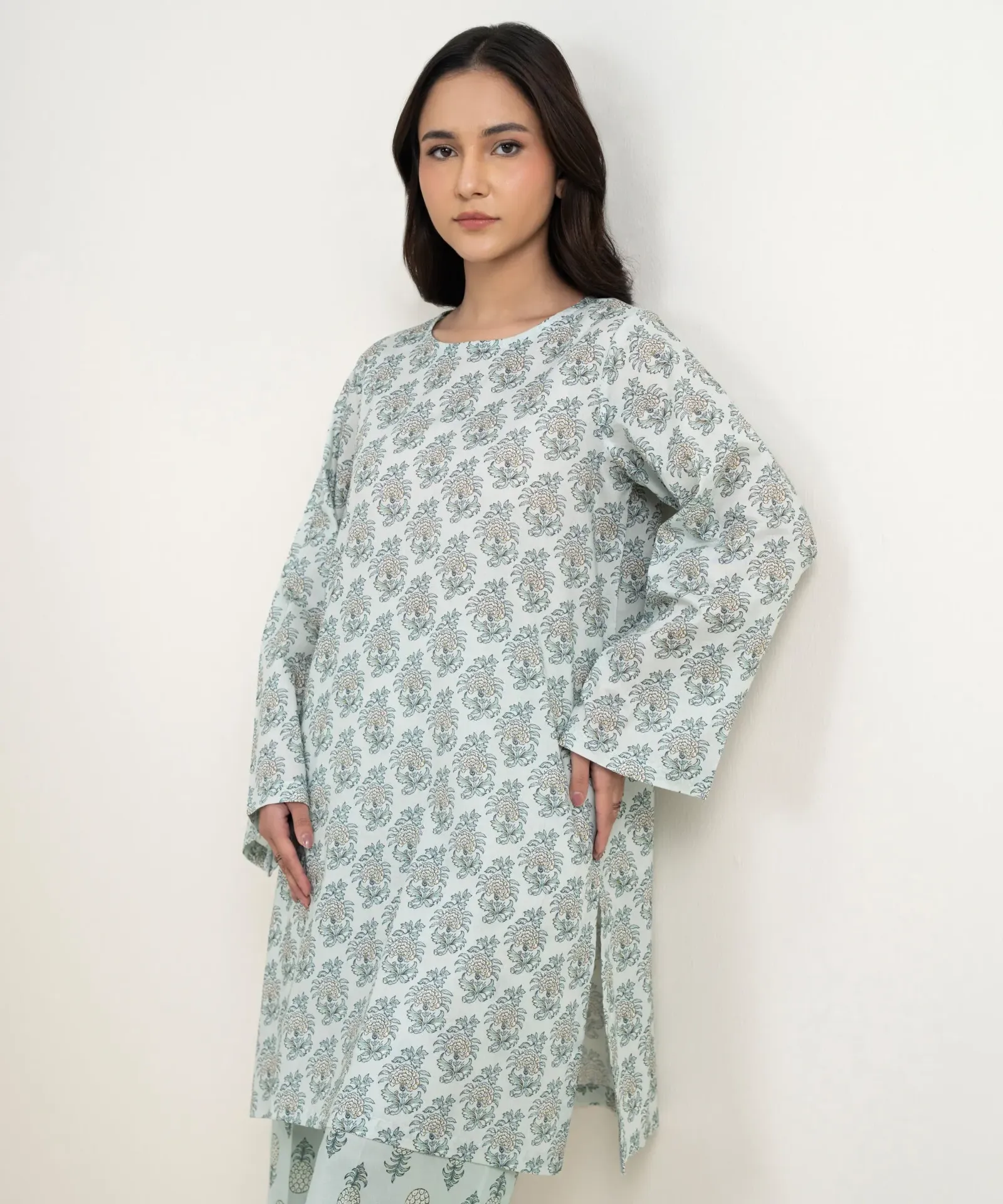 Sapphire Straight Printed Lawn Shirt