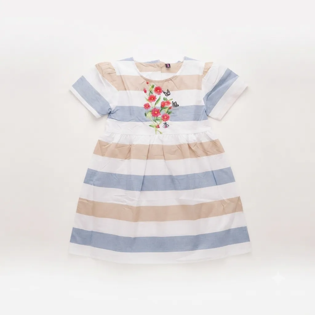 PepperLand Girls EMB Floral Top