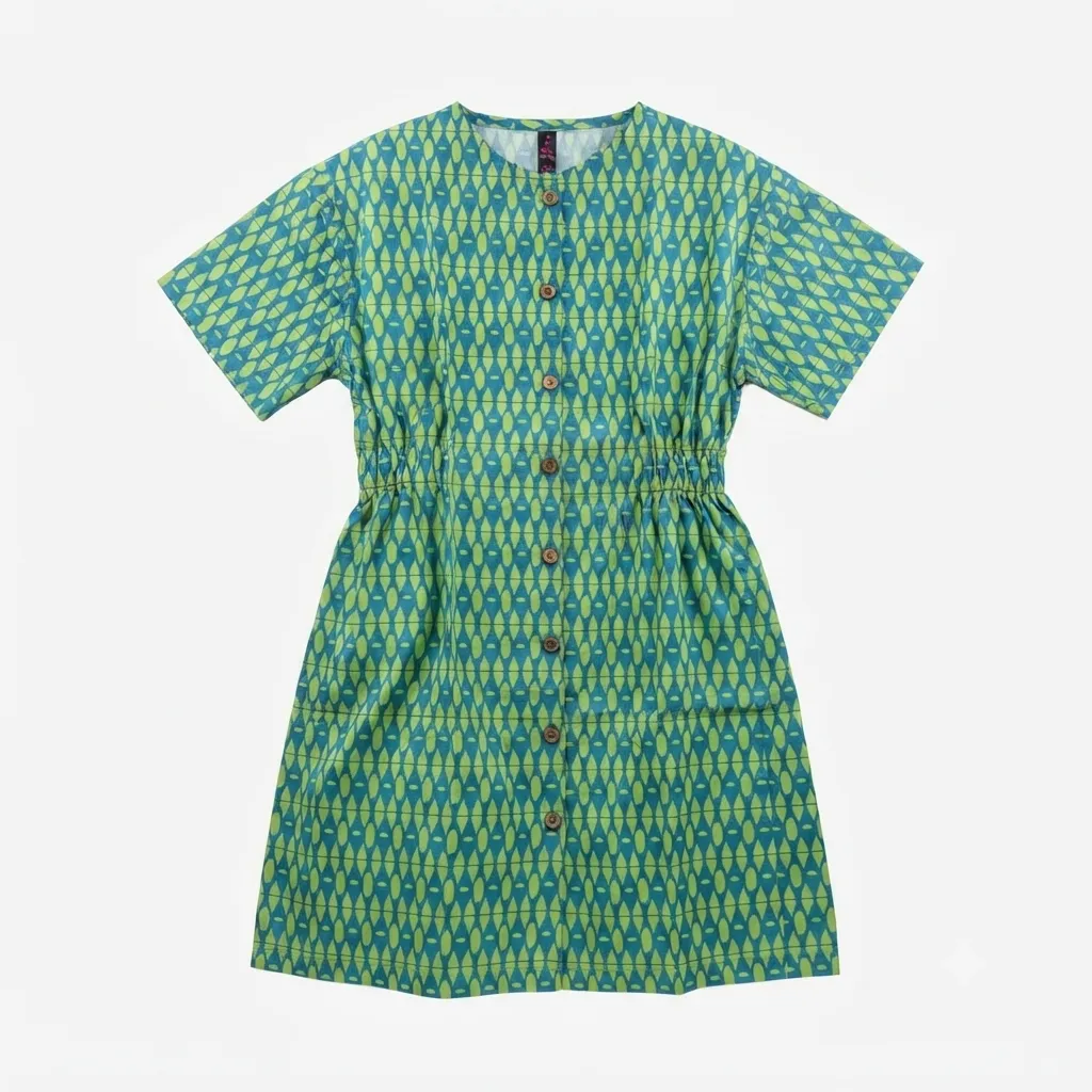 PepperLand Girls Green Printed Top (6-7Y)