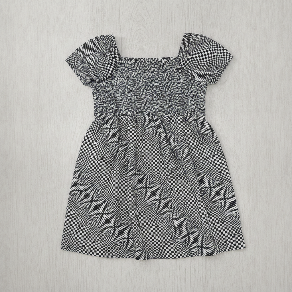 PepperLand Girls Black Printed Top