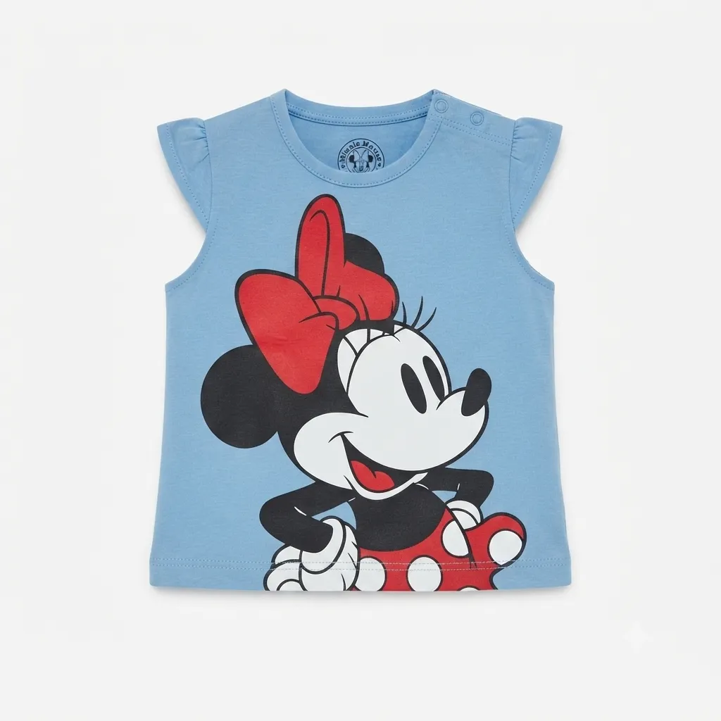 Minnie Minors Girls Blue Micky Tees (3-6M)