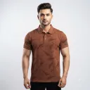 Men Printed Mahroon Polo