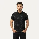 Men Printed Black Polo