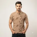 Men Printed Brown Polo
