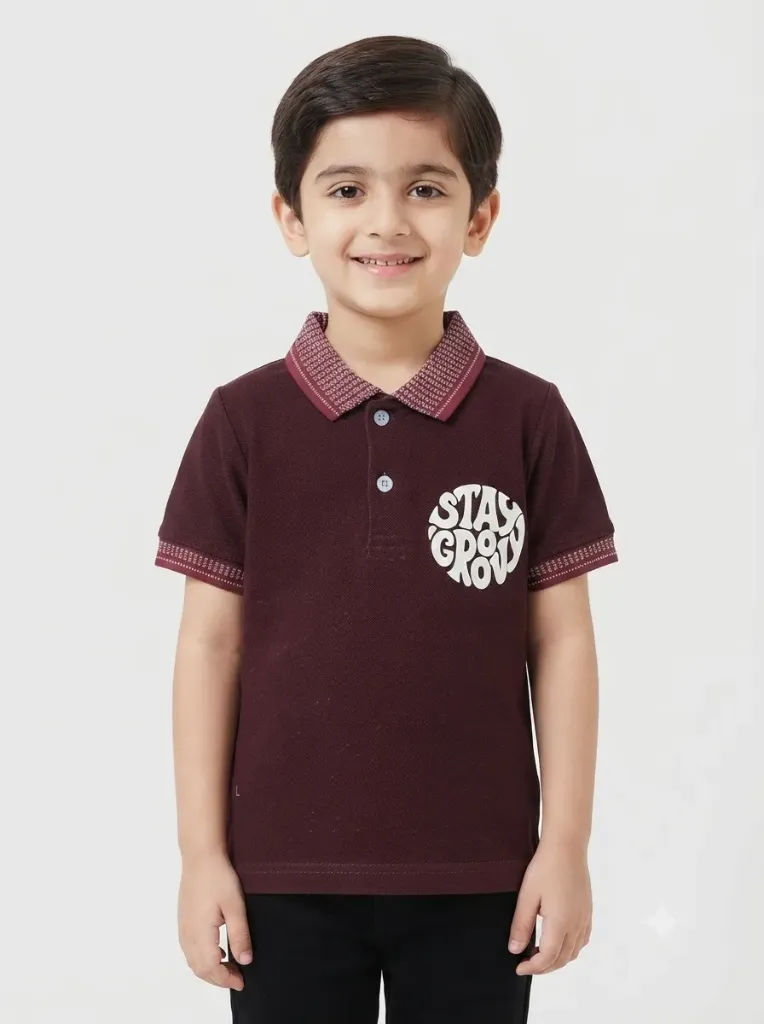 Minnie Tinnie Boys Mahroon Polo (1-2Y)