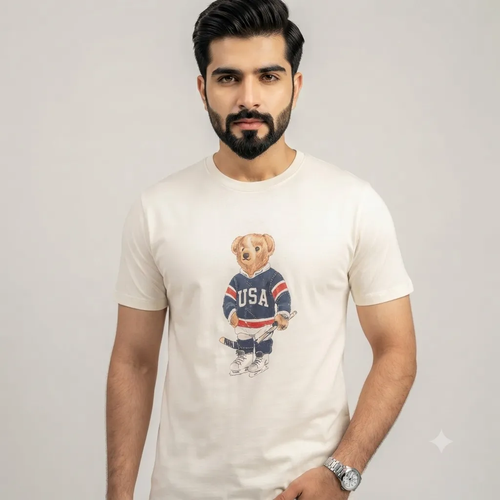 Men Offwhite Bear TShirt
