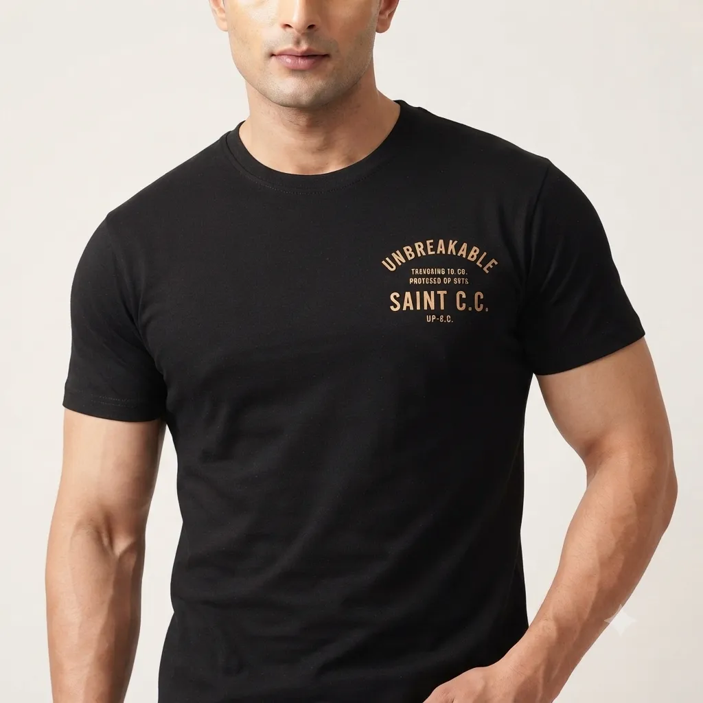 Men Black Unbreakable Tshirt