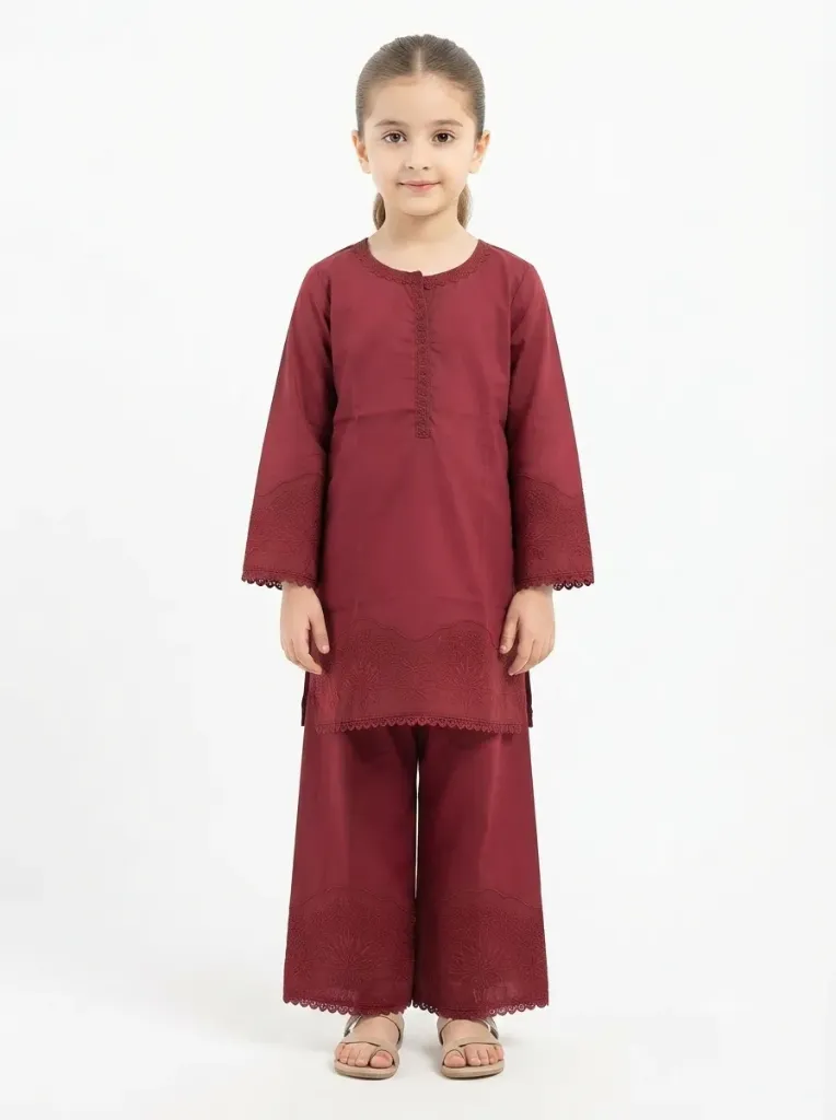 Leasureclub Girls Mahroon 2PC