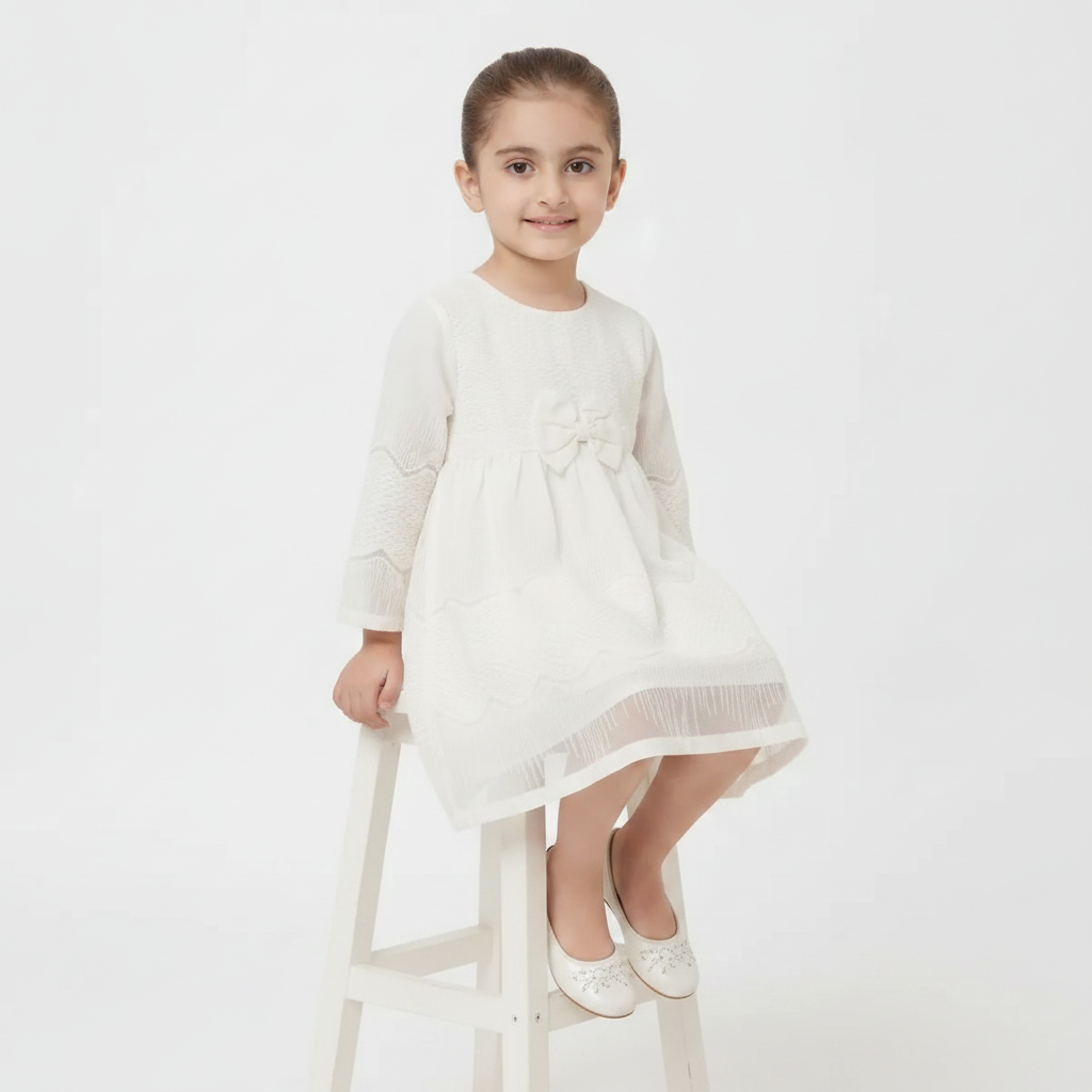 Minnie Minors Girls White Frock