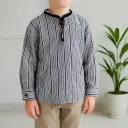 RollOver Grey Stripped Top