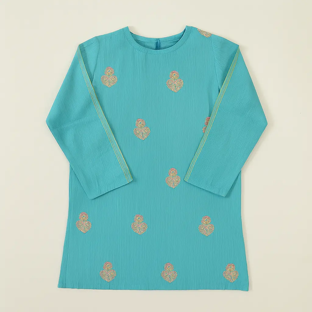 RollOver Mint EMB Khadar Kurti (3Y)