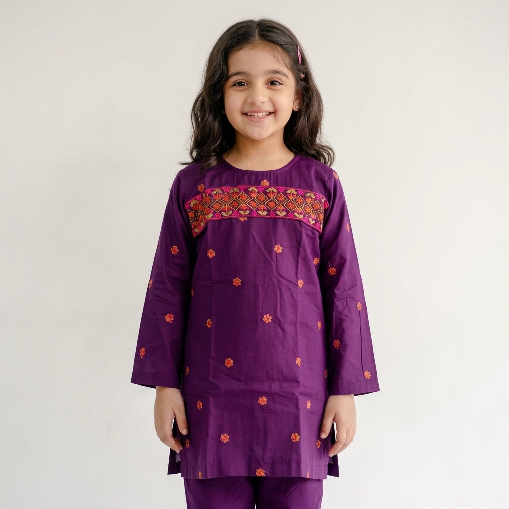 KC Purple 2 PC EMB Suit