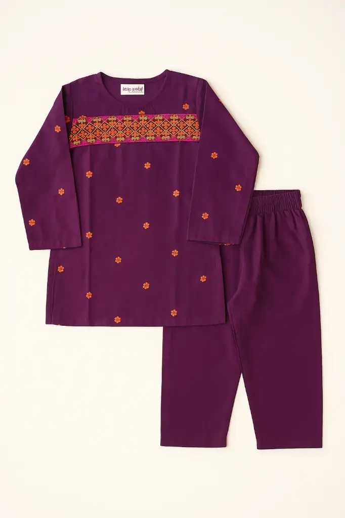 KC Purple 2 PC EMB Suit