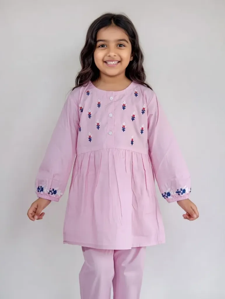 KC Pink Emb 2PC (1-2Y)