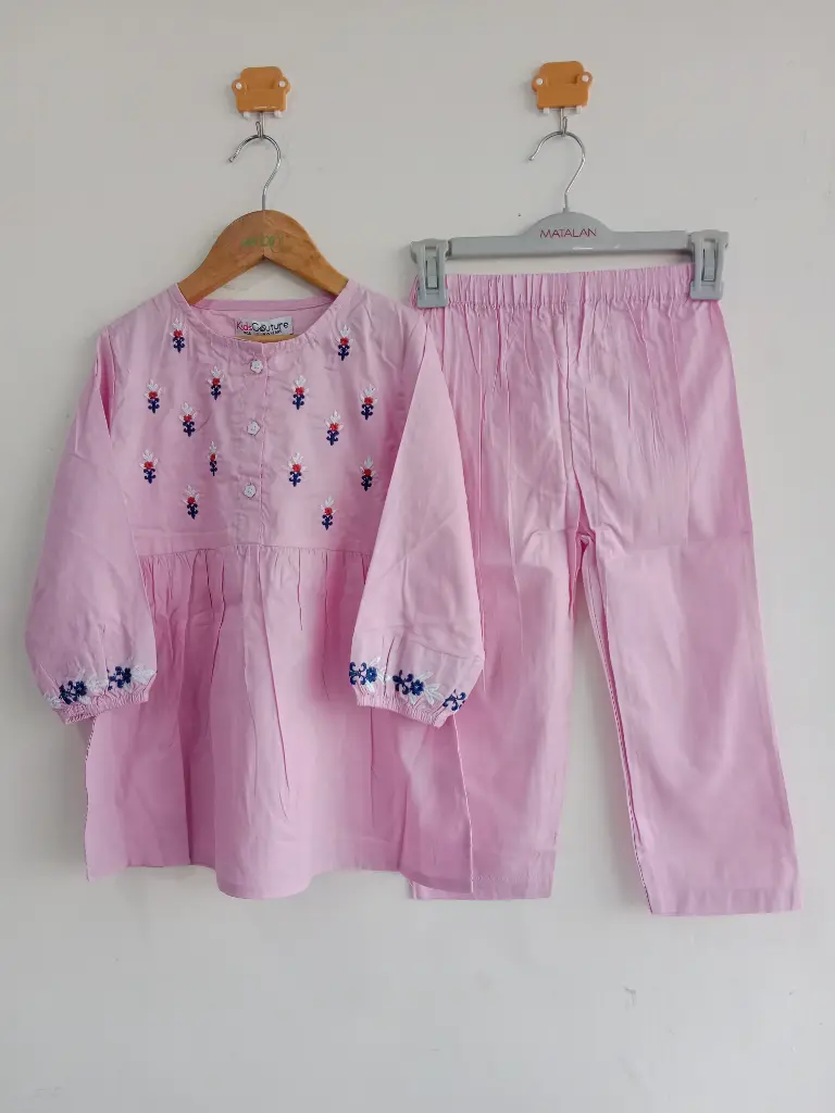 KC Pink Emb 2PC