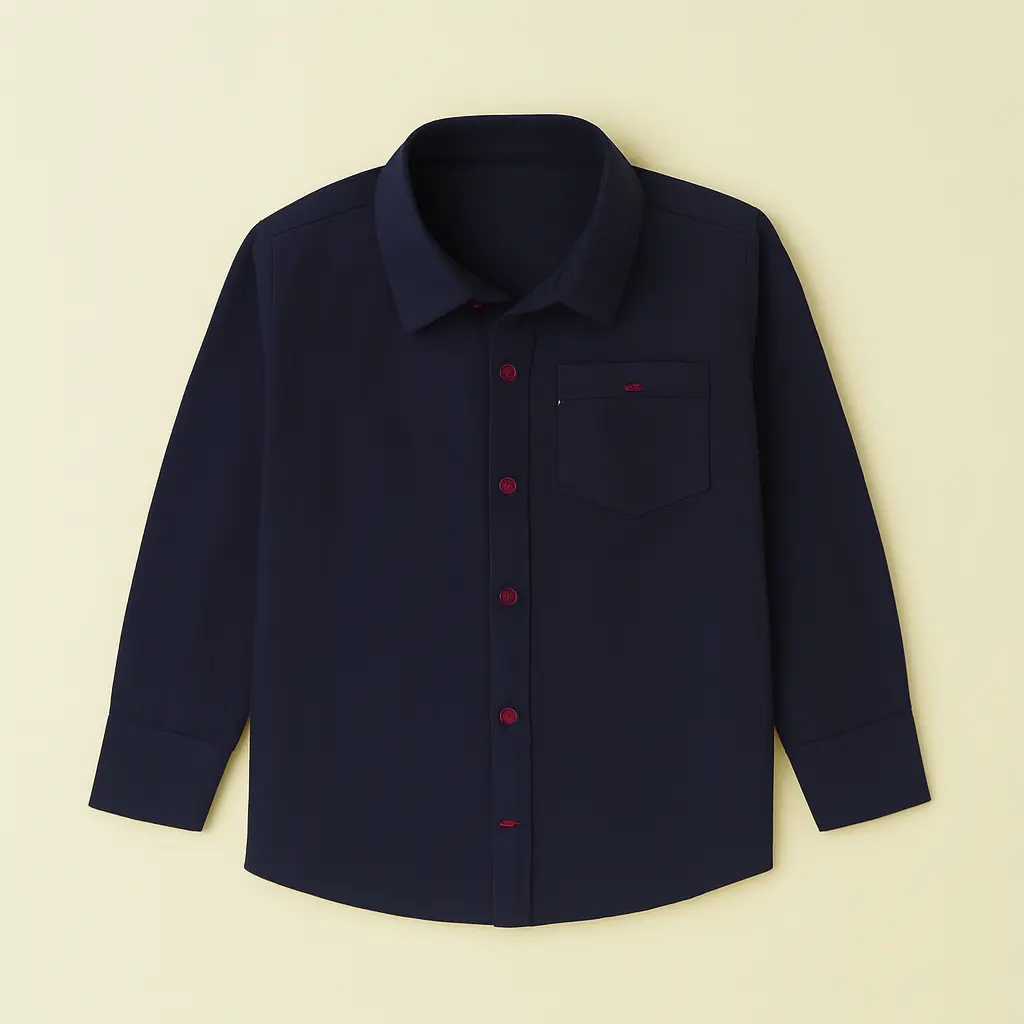 Rollover Classic Navy Chambray Button-Up Shirt