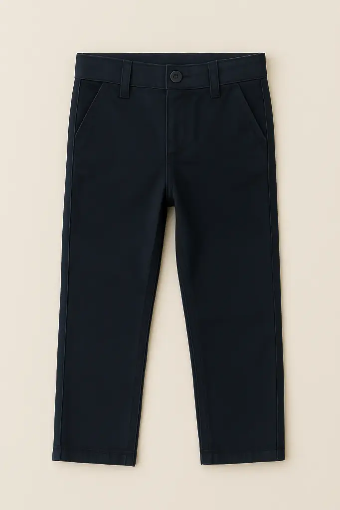 Rollover Navy Blue Cotten Pants
