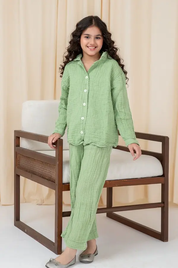 Girls Green Comfy Co-ord Set  (3Y)