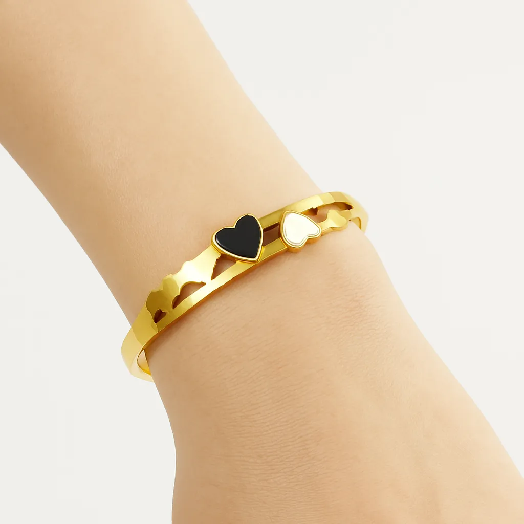 Stainless Steel Gold Heart Bracelet