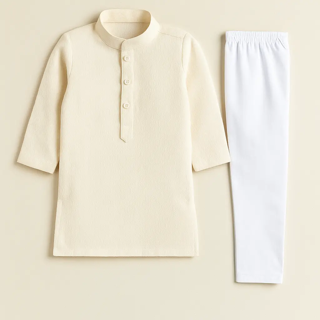 Boys Off Whit Kurta Trouser