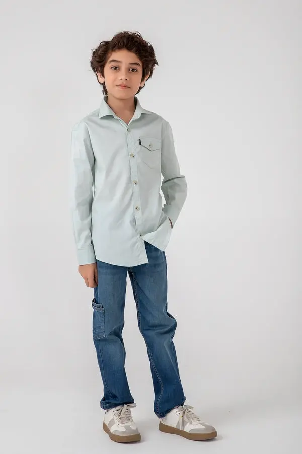 Rollover Classic Sky Boys' Button-Down Shirt 